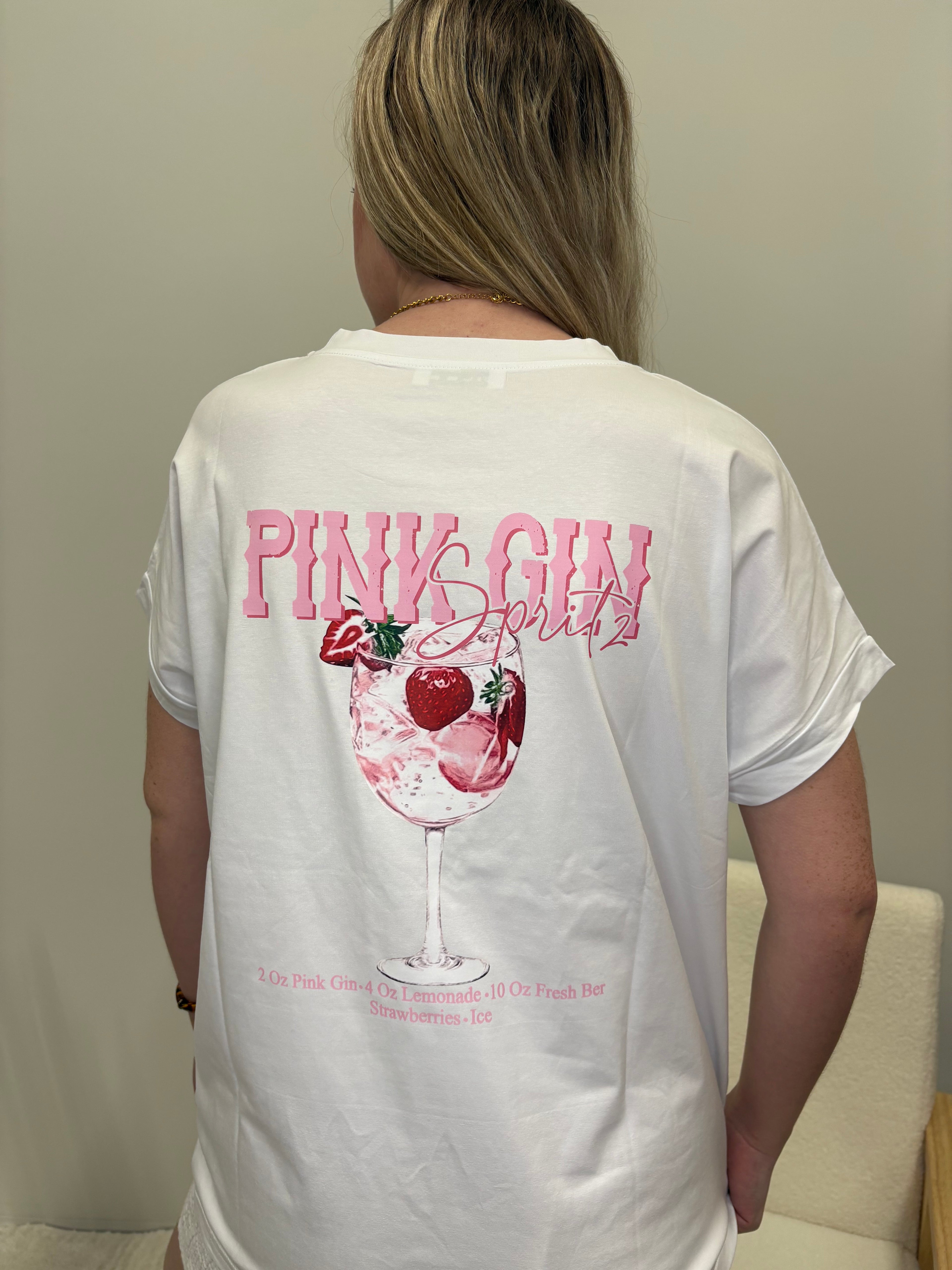 T shirt pink gin